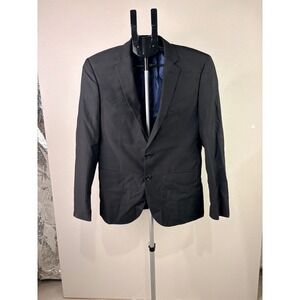 Alberto Cardinali Mens Black Slim Fit Two Button Blazer Jacket 38S